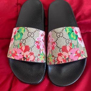 GG Blooms supreme floral slide sandal